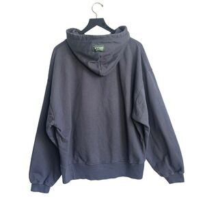 Daily Drills Womens Oversized Hoodie Charcoal Gray Cotton M/L Boxy Pullover